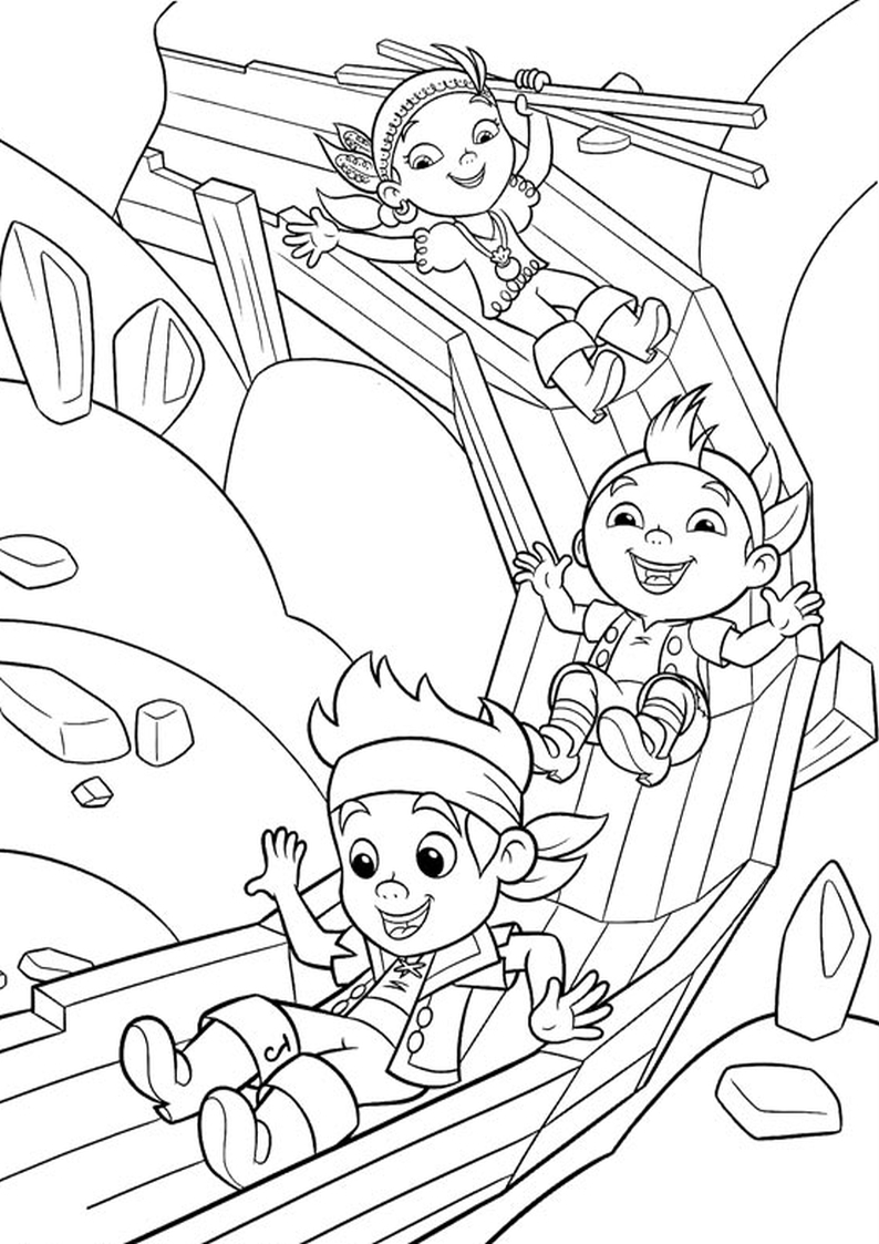 kolorowanka Jake i piraci z Nibylandii, malowanka Disney do wydruku dla dzieci nr 1